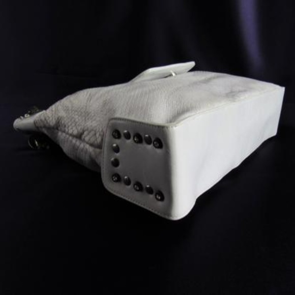 MICHELLE MONROE WHITE SNAKESKIN LEATHER HANDBAG - Picture 5 of 8